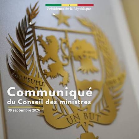 Conseil des ministres du 30 septembre 2026 : les orientations du président Faye